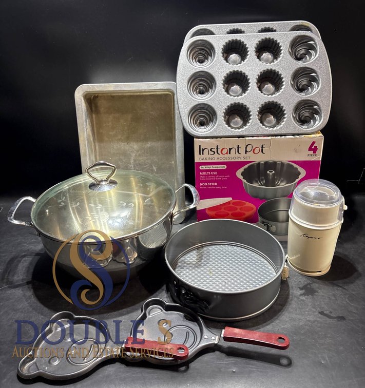 Cookware and Baking Items Including Princess House Pot and Instant Pot Accessories