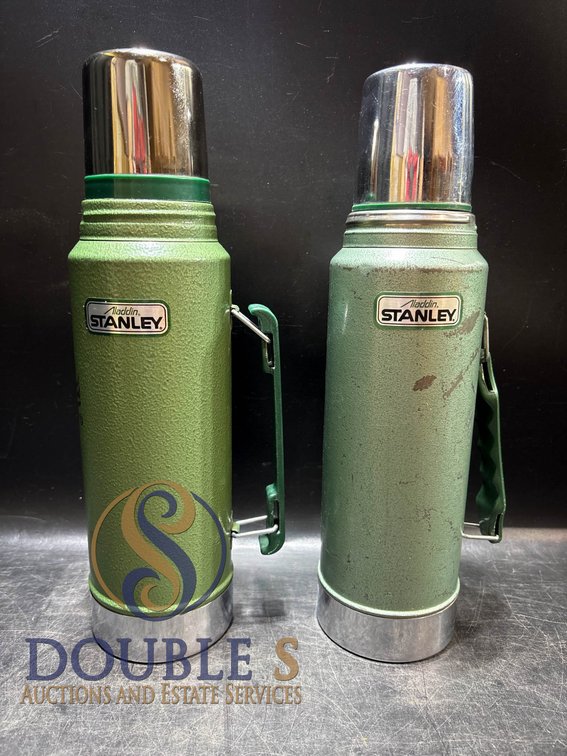 Stanley Metal Vacuum Thermoses with Handles and Chrome Tops