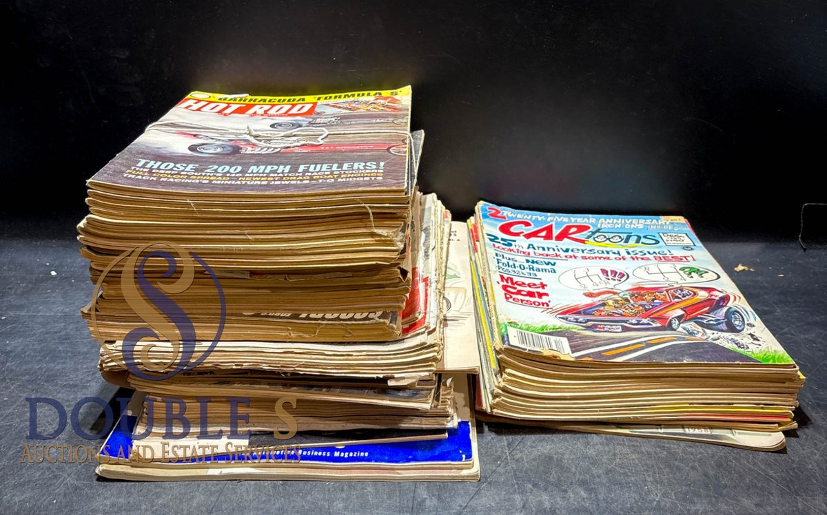 Hot Rod and Car-Themed Magazines, Including 'CARtoons' and 'Hot Rod'
