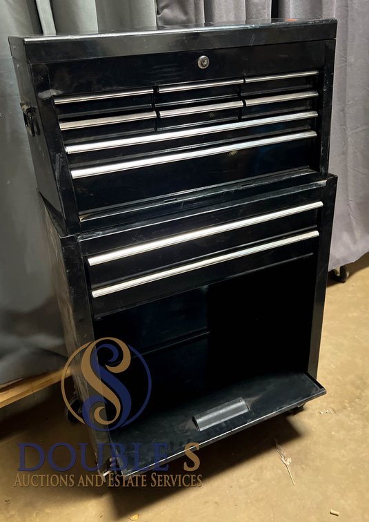 Black Metal Rolling Tool Chest with Multiple Drawers, 24”x10”x34”