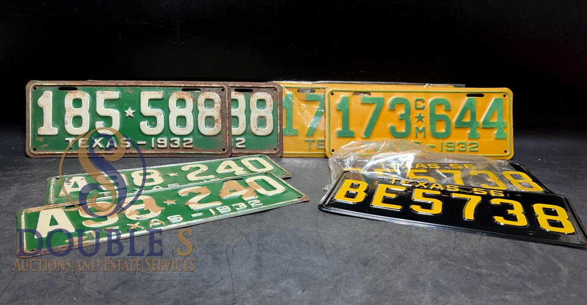 1932 and 1956 Texas License Plates