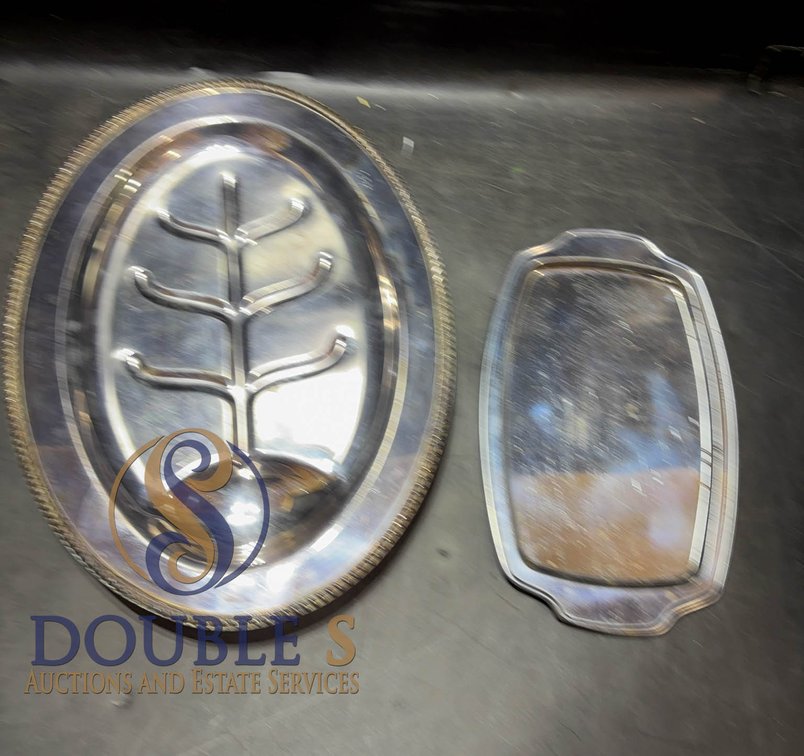 Two Silver Plated Meat Trays