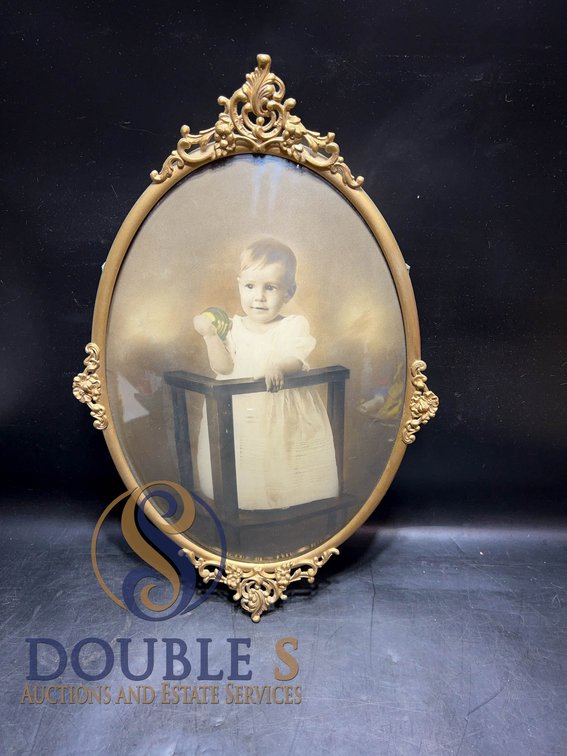 Ornate Oval Framed Child Portrait