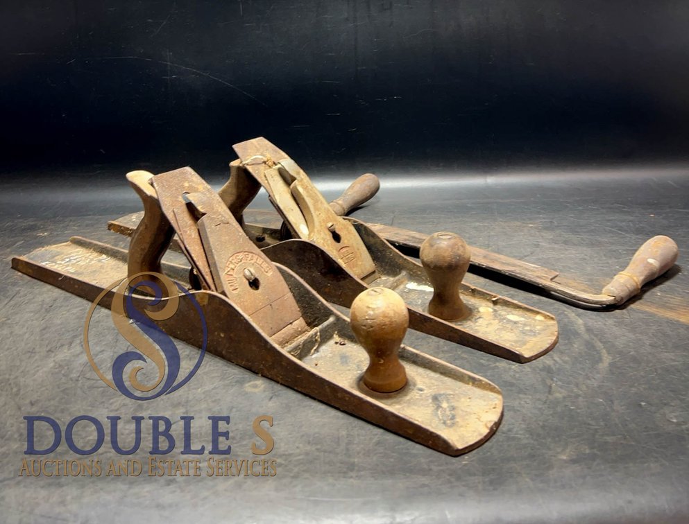 Vintage Hand Planes and Drawknife Set