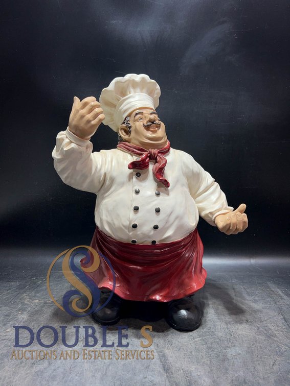 Chef Ceramic Figurine with Red Scarf