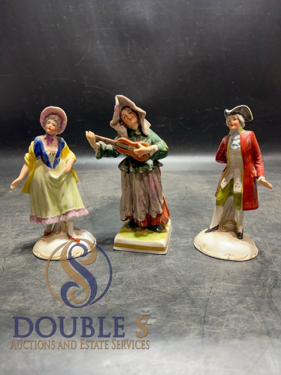 Three Painted Porcelain Figurines