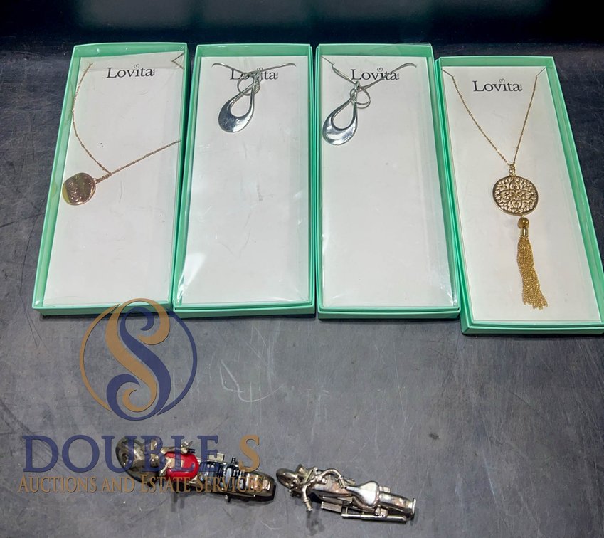 Lovita Necklaces and Motorcycle Desk Clocks