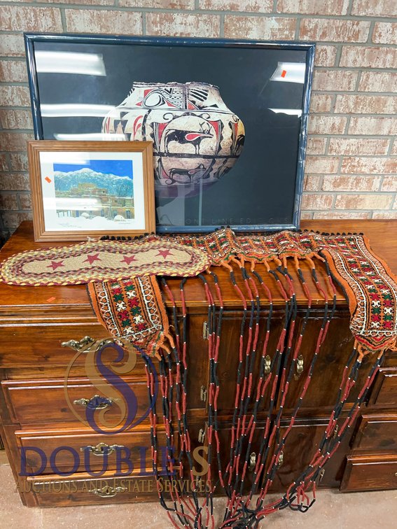 Framed Southwestern Art Prints and 41" Wall T
