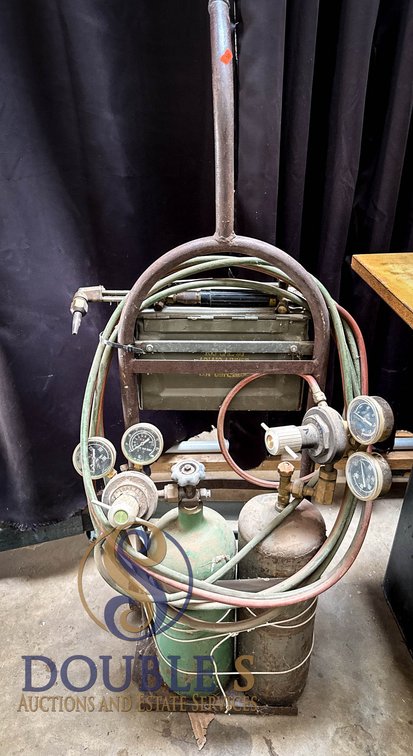 Cutting Torch Set with Regulators and Cart