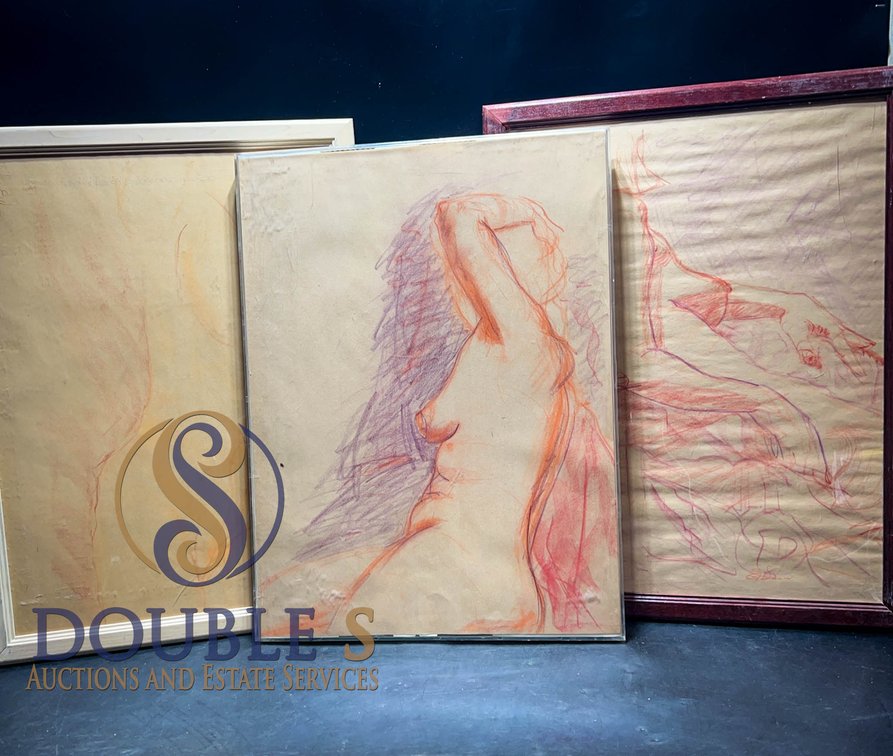 Gary Dunn Original Nude Figure Drawings (3)