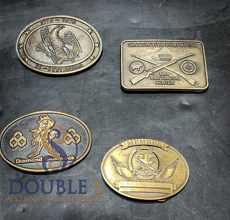 Four Commemorative Belt Buckles