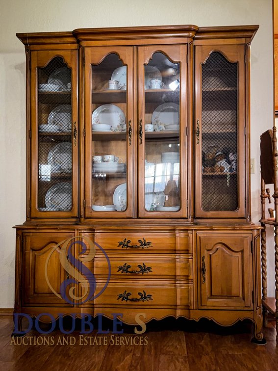 Thomasville Wood Hutch with Glass Doors