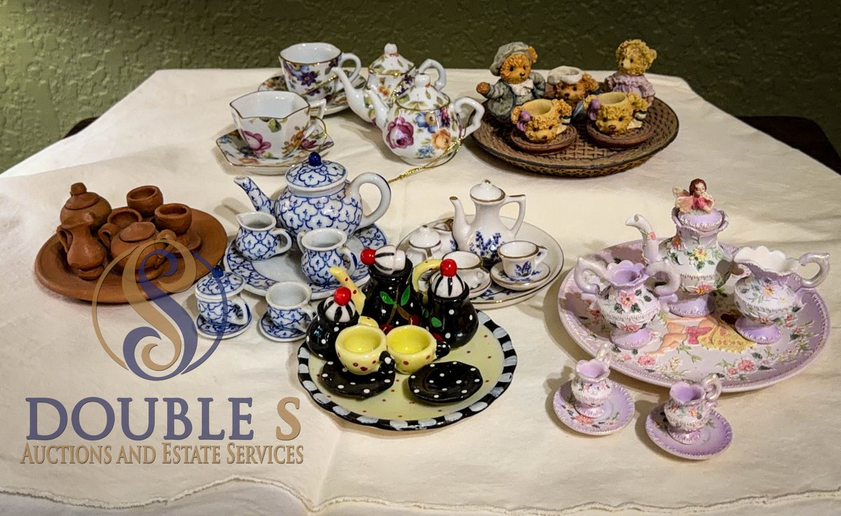 Miniature Tea Sets and Figurine