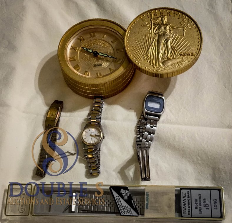 Watches Lot with Coin Clock and Band