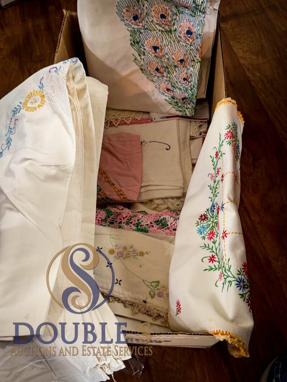 Embroidered Linens and Doilies