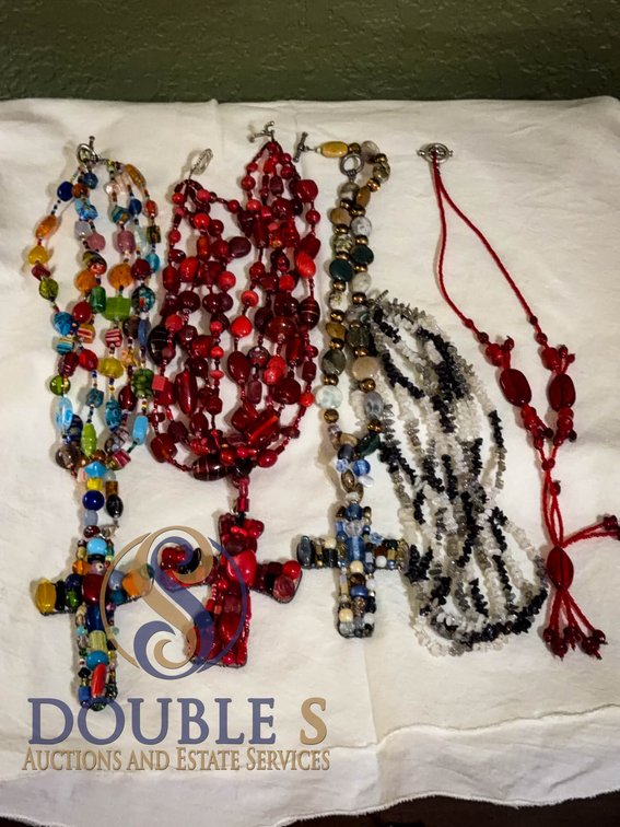 Beaded Cross Necklaces Lot