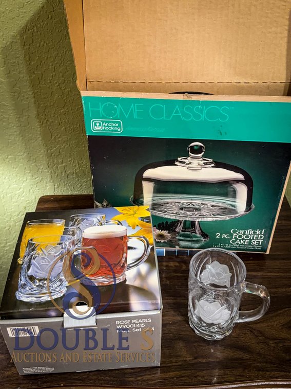 Canfield Cake Set and Crystal Mug Set