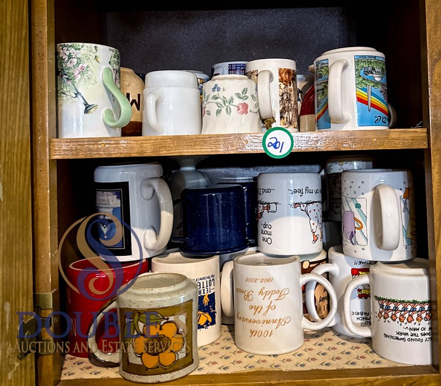 Ceramic Mugs Cabinet Lot