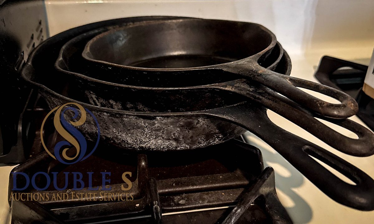 3 Cast Iron Skillets, One 8" Wagner