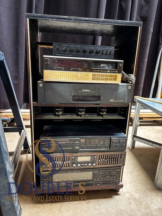 Vintage Audio and Video Component Rack Set