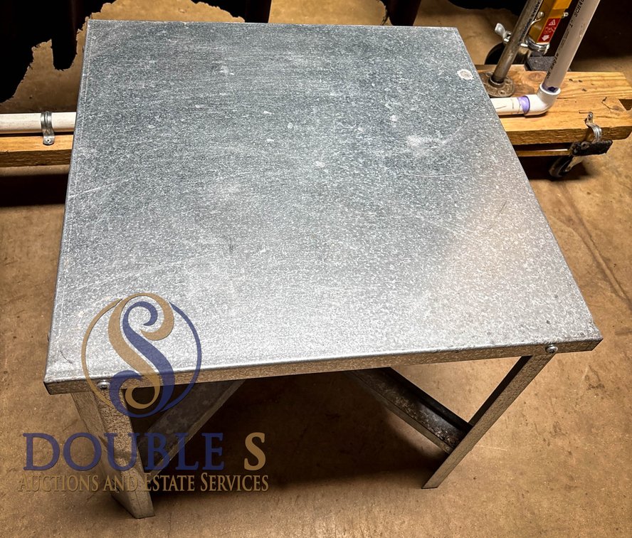 Galvanized Metal Utility Table 19" x 21"