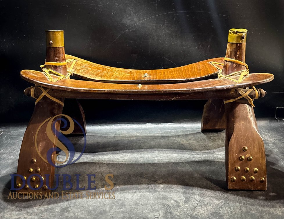 Camel Saddle with Leather and Brass