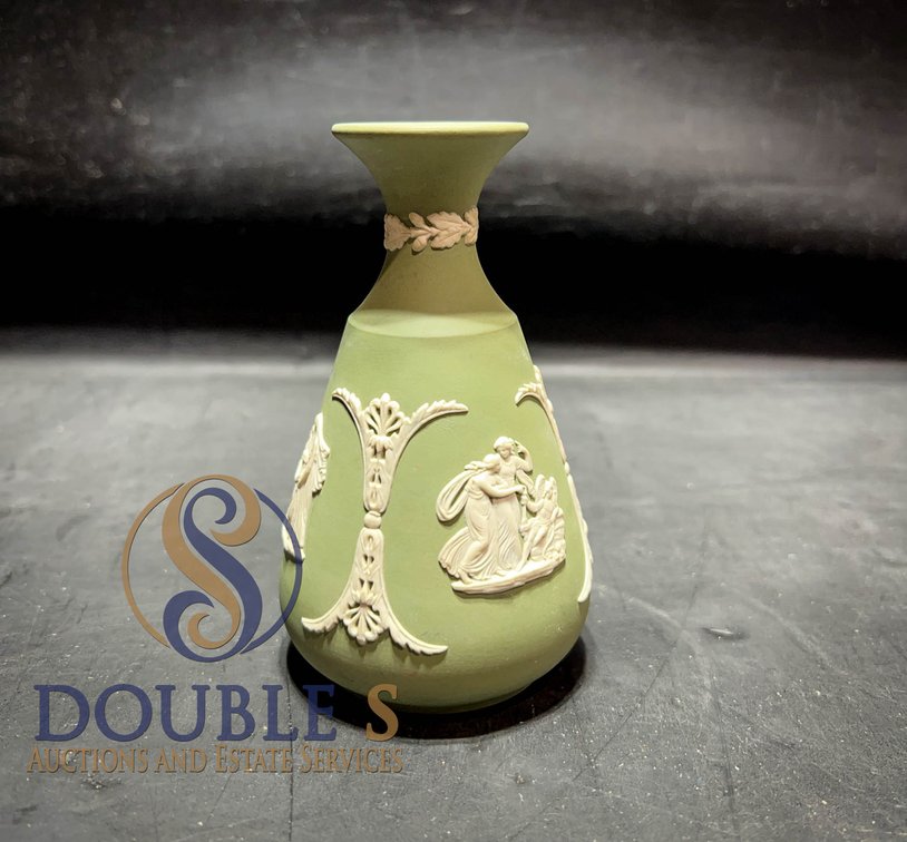 Wedgwood Green Jasperware Bud Vase