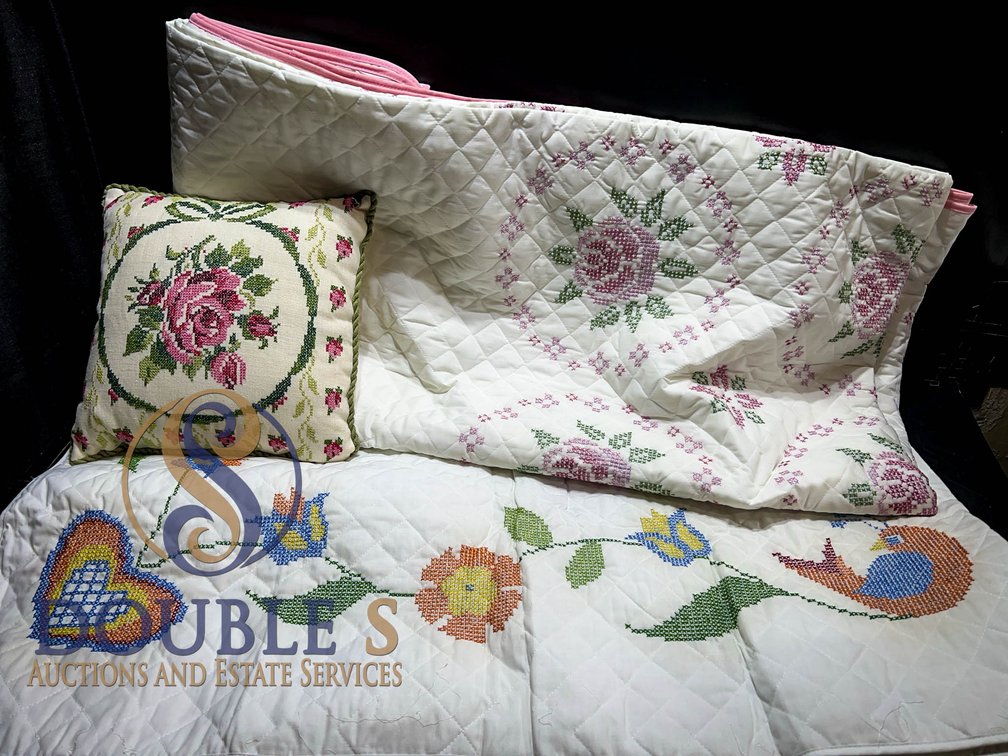 Cross-Stitch Quilt and Pillow Set