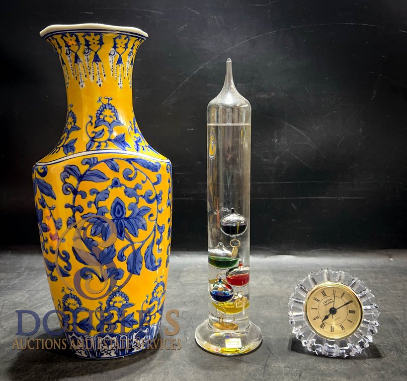 Decorative Vase, Galileo Thermometer, Crystal