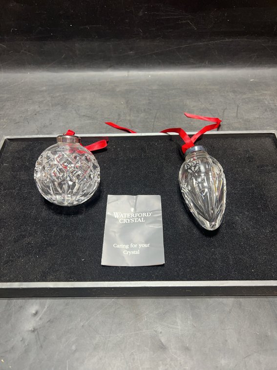 Waterford Crystal Ornament Pair