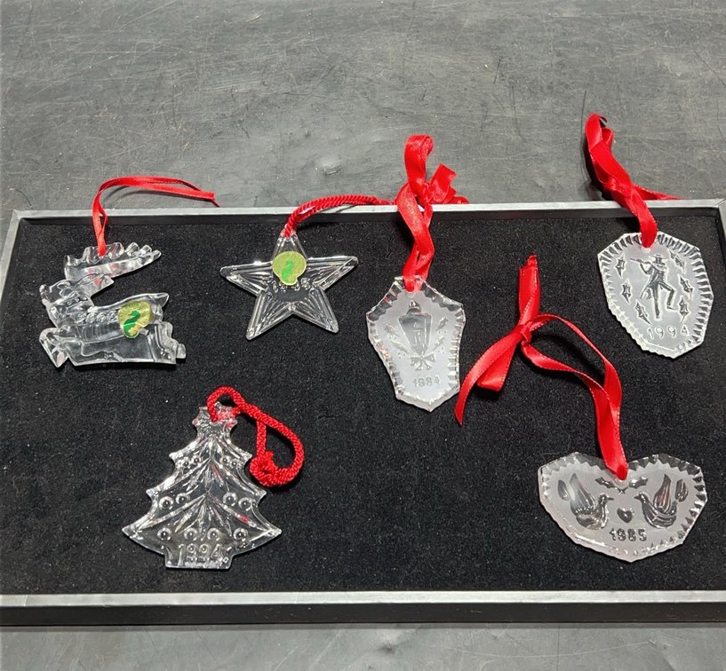 6 Waterford Crystal Ornaments