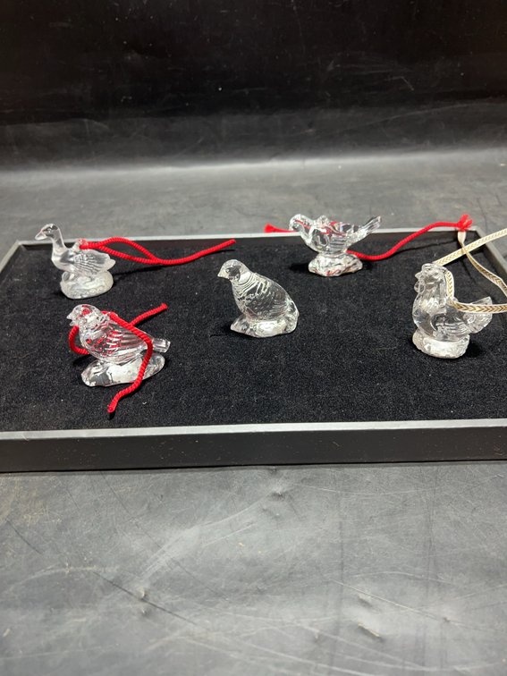 5 Waterford Crystal Bird Ornaments
