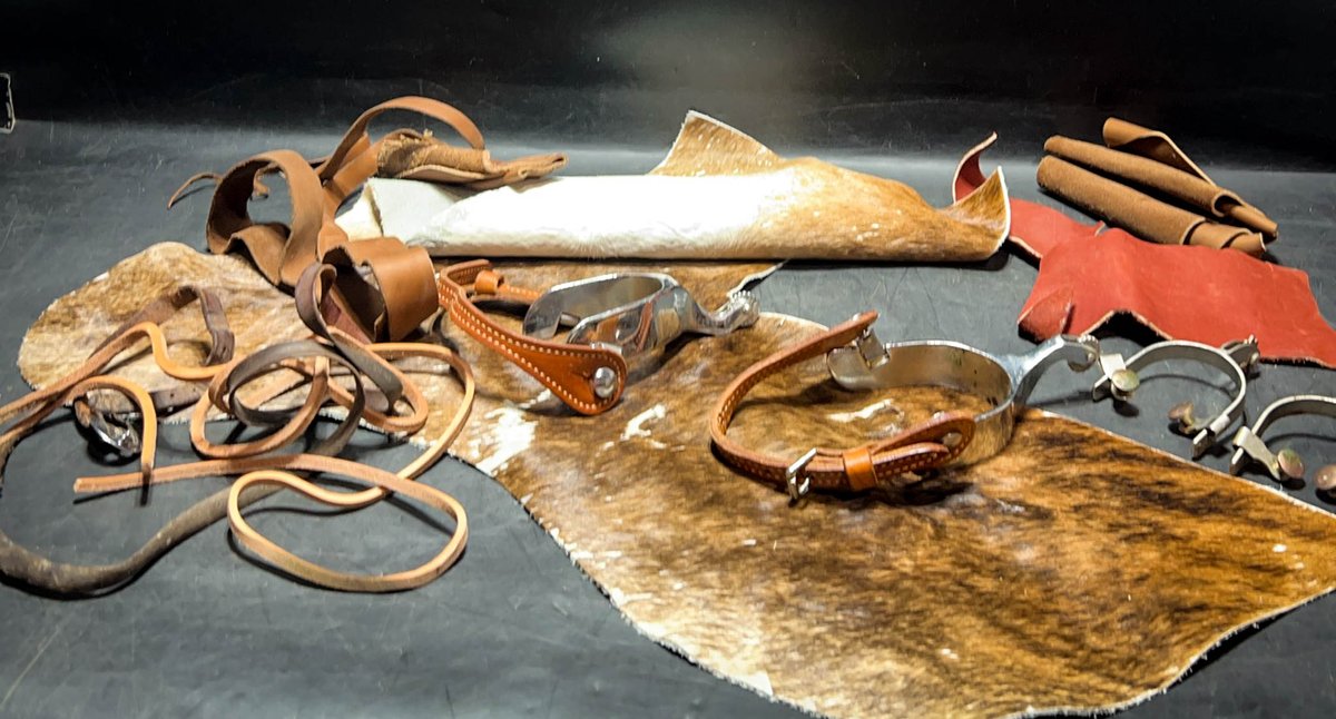 Horse Spurs and Leather Crafting Lot