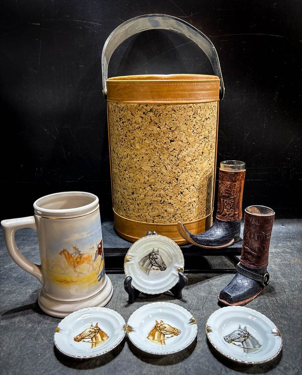 Western Barware Collection with Cowboy Motif
