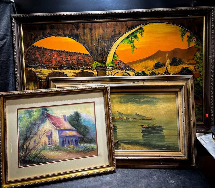 Three Framed Landscape Paintings