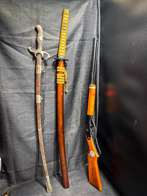 Daisy Red Ryder BB Gun and Two Swords