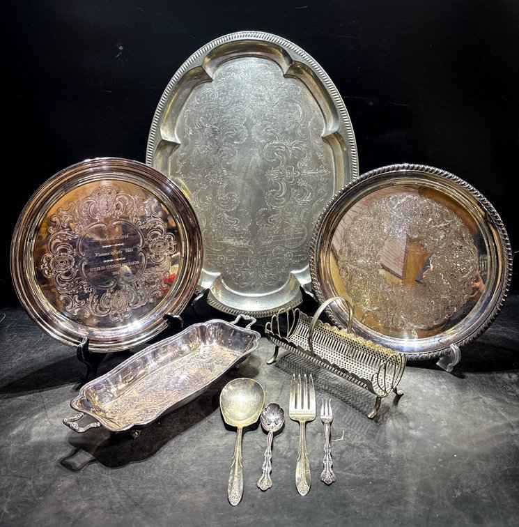 Silverplate Serving Pieces and Flatware