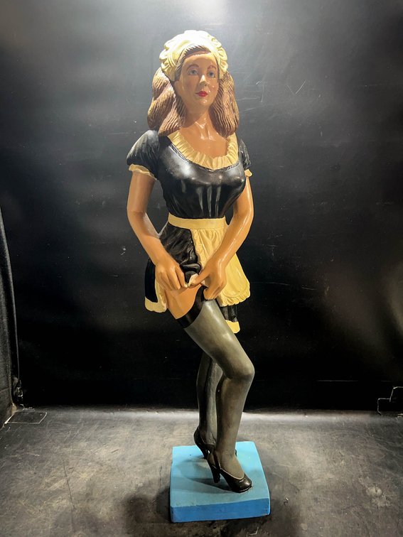 36-Inch Hand-Painted Maid Statue