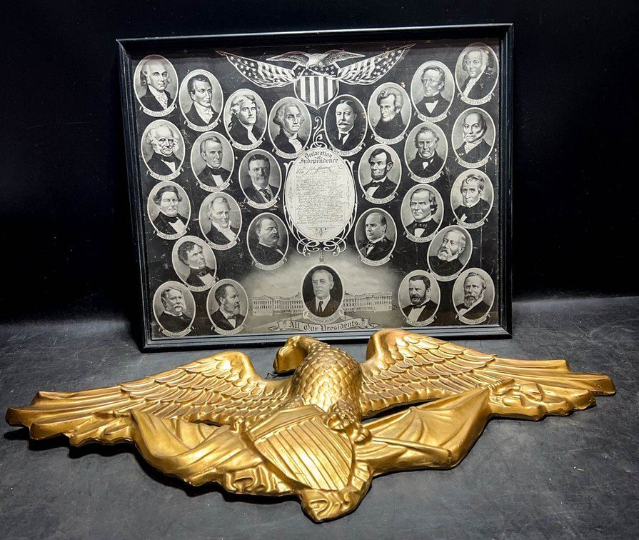 Presidential Portrait Collage & Gold Eagle