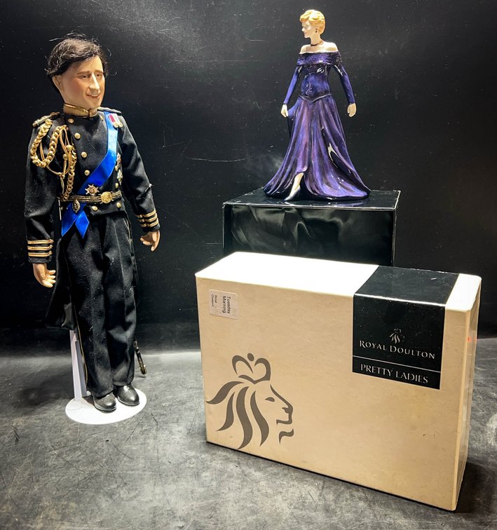 Doll and Royal Doulton Figurine Pair