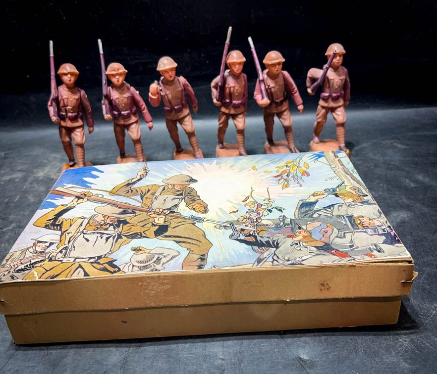 WWI Era Plastic Soldier Figures with Box