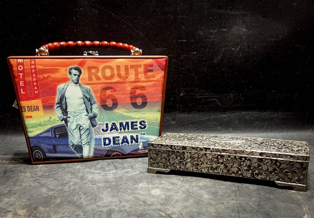James Dean Purse and Metal Jewelry Box
