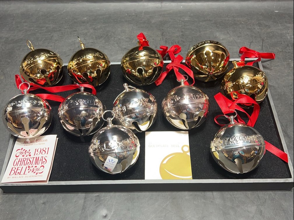 11 Wallace Silversmith Bell Ornaments