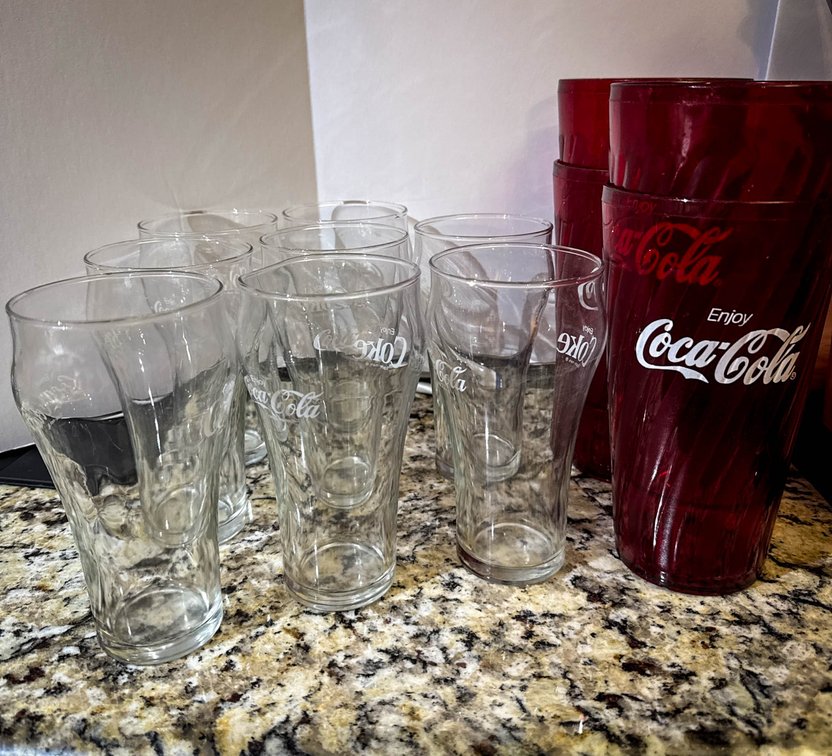 Coca-Cola Glass and Plastic Tumbler Set