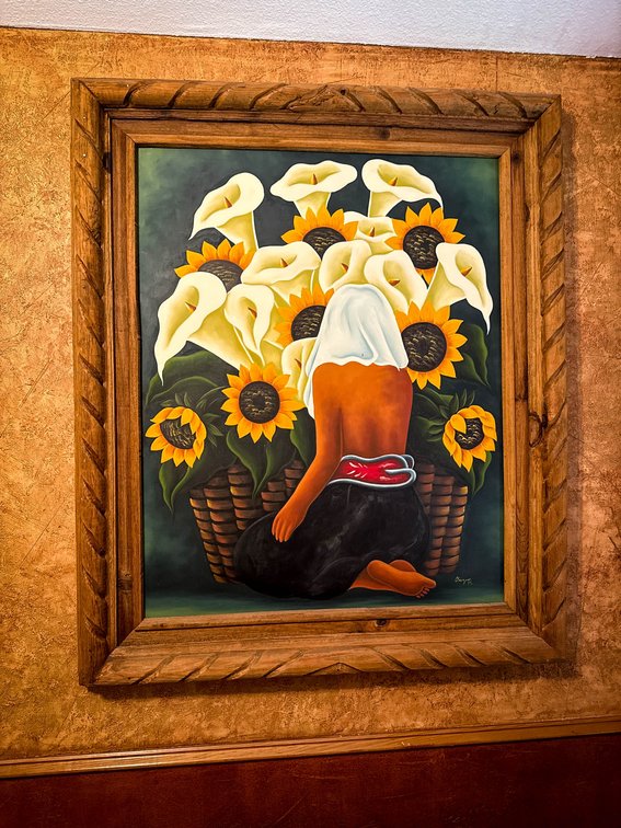 41 x 48 Giclee of Woman with Sunflowers