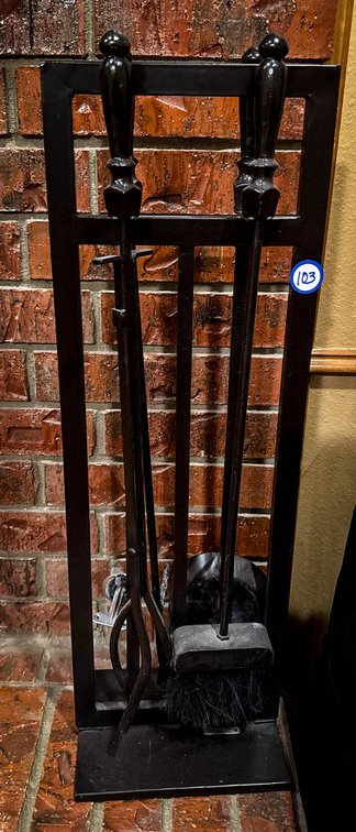 Wrought Iron Fireplace Tool Set with Stand