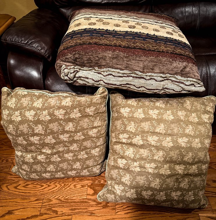 Three Decorative Throw Pillows