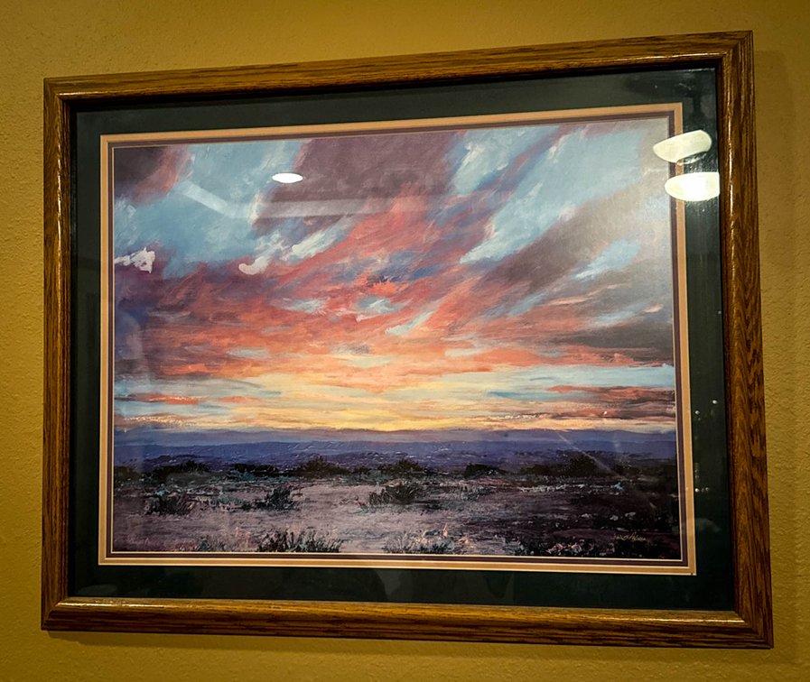 Framed Landscape Sunset Print, 25 x 31 Inches