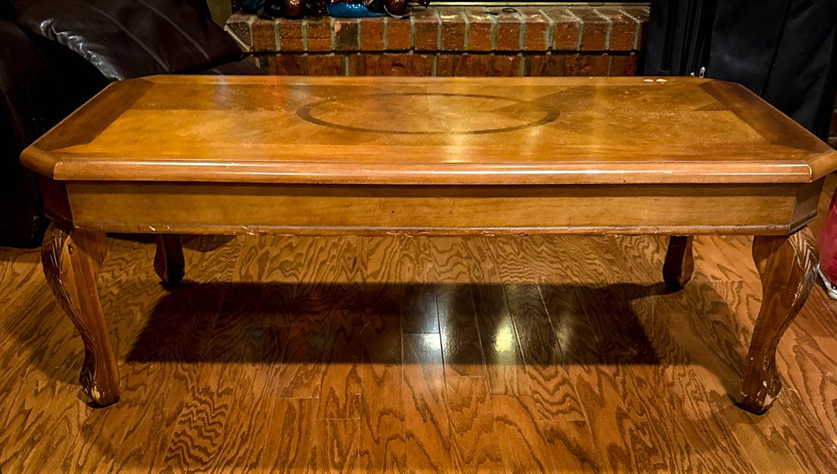 Wood Coffee Table, 24x48x16.5 Inches