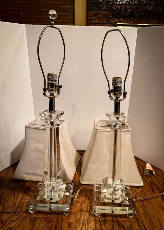 Glass Table Lamps with Shades